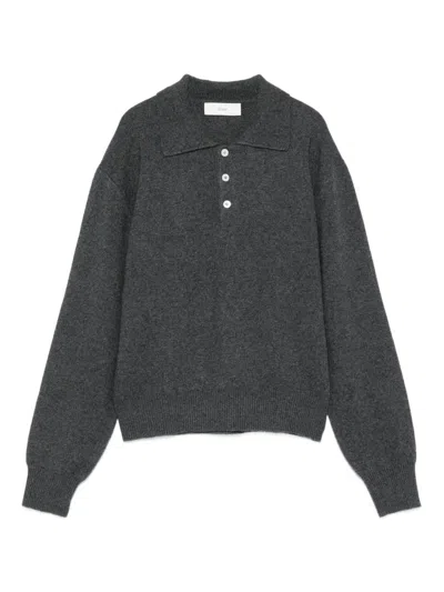 Dunst Cashmere Polo Sweater In Gray