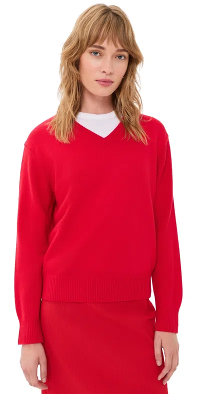 Dunst Cashmere V Neck Sweater Red