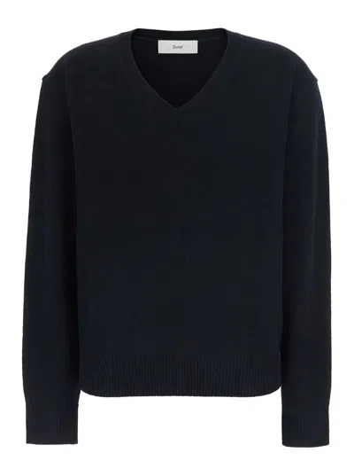Dunst Cashmere Wool V-neck Sweater In Black