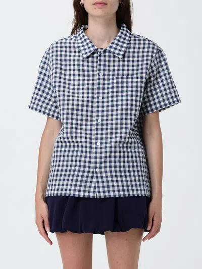Dunst Casual Striped Cotton Poplin Shirt In Multi