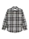 Dunst Gray Quilted Check Flannel Overshirt In Multi