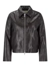 Dunst Blouson Lambskin Leather Jacket, Unisex In Brown