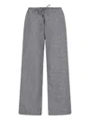 Dunst Check-pattern Drawstring Trousers In Gray