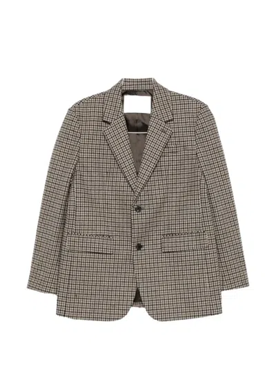 Dunst Check Single-breasted Blazer In Animal Print