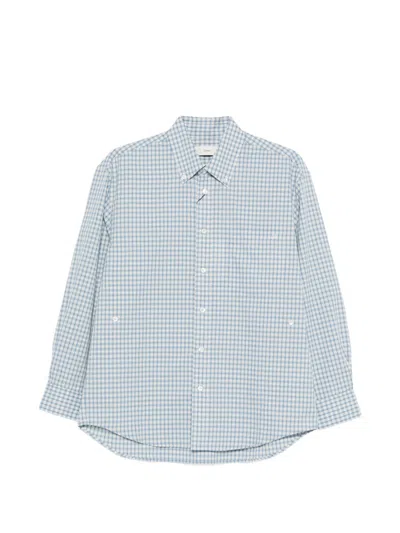 Dunst Checked Cotton Shirt In Blue