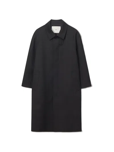 Dunst Checked H-line Coat In Black