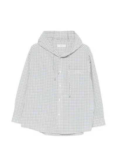 Dunst Checked Hooded Shirt In White