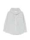 Dunst Hooded Checked-pattern Shirt In Gray