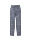 Dunst Checked Drawstring Trousers In Blue