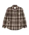 Dunst Brown Checkered Shirt With Front Logo Patch In Flannel Man In Brown