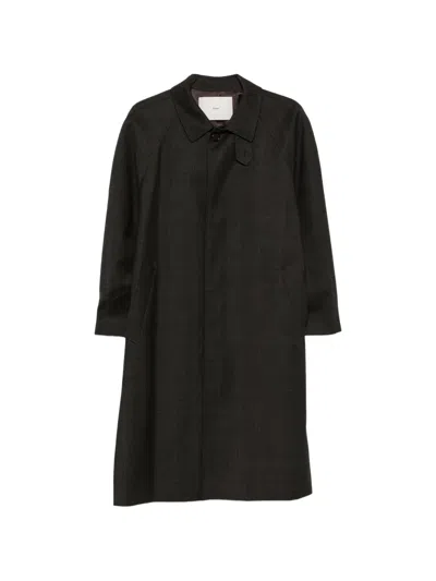 Dunst Check-pattern Coat In Black