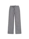 Dunst Check-pattern Drawstring Trousers In Gray