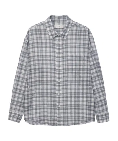 Dunst Check-pattern Long-sleeve Shirt In Blue