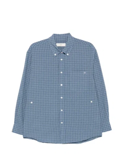 Dunst Check-pattern Shirt In Blue