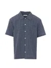 Dunst Check-pattern Short-sleeve Shirt In Blue