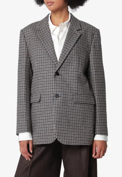 Dunst Classic Check Wool Blazer In Multicolor