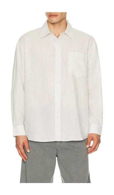 Dunst Classic Striped Bd Overshirt In White