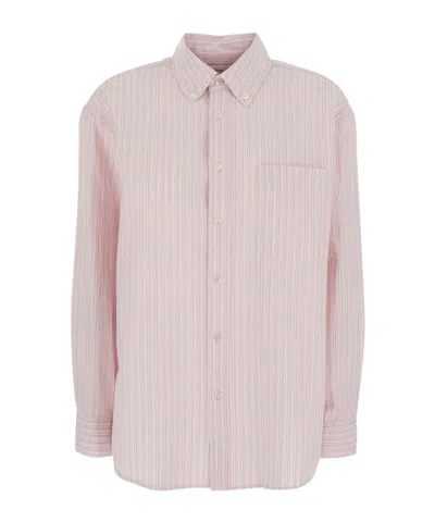 Dunst Classic Striped Button-up Shirt In Pink