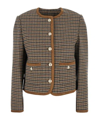 Dunst Classic Tweed Jacket In Brown