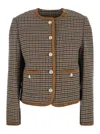 Dunst Houndstooth Pearl-button Jacket In Brown