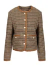 Dunst Classic Tweed Jacket Jackets Grey In Multi