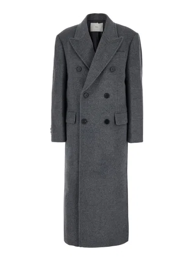 Dunst Double-breasted Coat In Grau