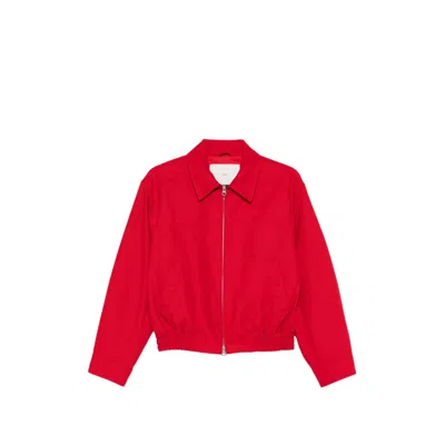 Dunst Elasticated Waistband Zip-up Jacket In Red