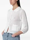 Dunst 크로셰 니트 칼라 가디건 In White
