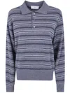 Dunst Collared Striped Sweater In Multi
