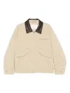 Dunst Contrast-collar Jacket In Neutral