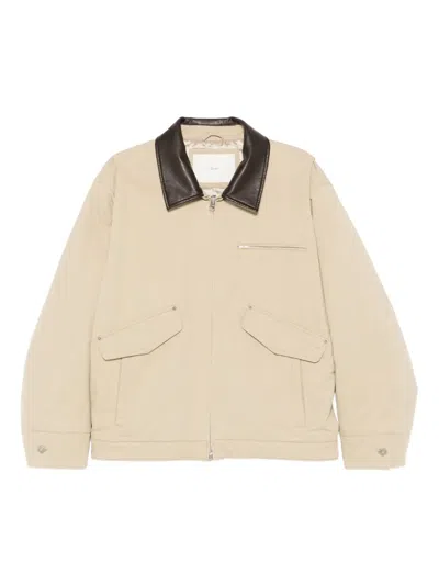 Dunst Contrast-collar Jacket In Neutral