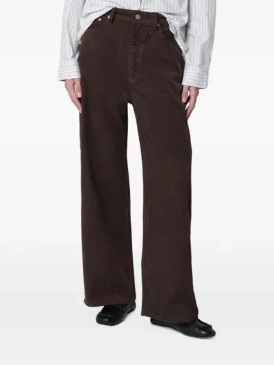 Dunst Corduroy Wide-leg Trousers In Brown