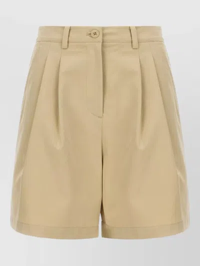 Dunst Cotton Blend Bermuda Shorts Belt Loops In Neutral