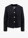 Dunst Black Crewneck Jacket With Contrasting Jewel Buttons