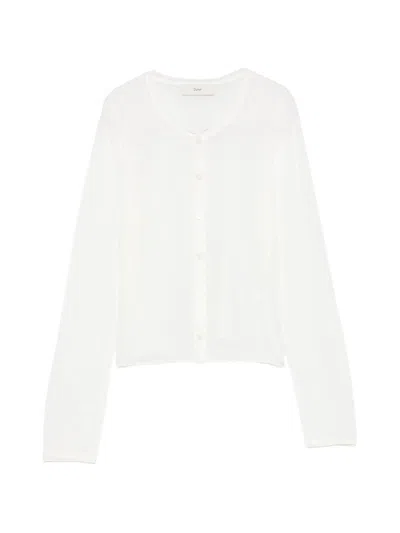 Dunst Cotton Blend Cardigan In White