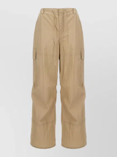 Dunst Cotton Blend Cargo Pants Wide Leg In Nude