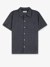 Dunst Cotton Blend Shirt With Check Pattern In Black