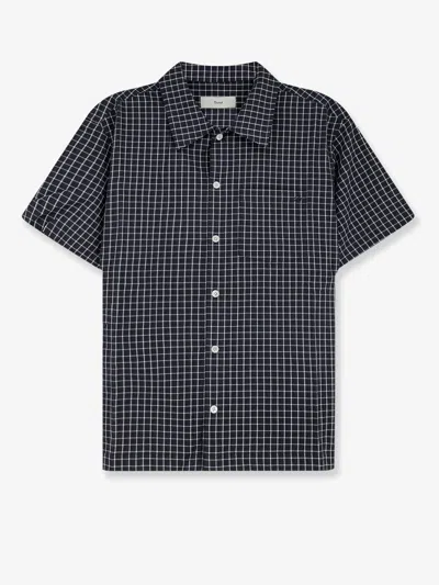 Dunst Cotton Blend Shirt With Check Pattern In Black
