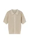 Dunst Openwork Cotton Cardigan In Brown