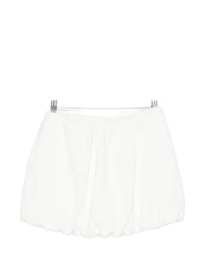 Dunst Cotton Mini Skirt Bubble Hem Pockets In White