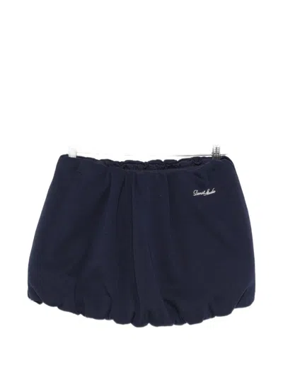 Dunst Bubble-hem Gathered Mini Skirt In Blue