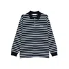 Dunst Unisex Multi Stripe Collared T-shirt In Black