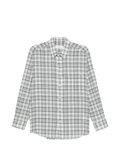 Dunst Check-pattern Long-sleeve Shirt In Green