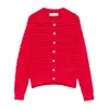 Dunst Red Open Collar Cardigan