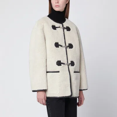DUNST CREAM SHEARLING-EFFECT FABRIC JACKET