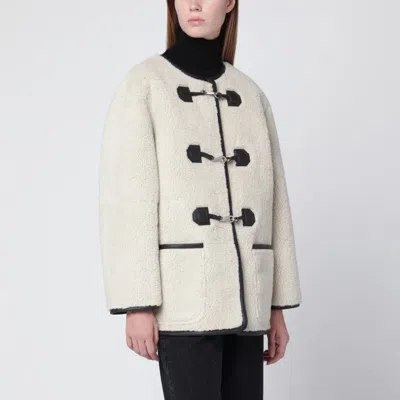 Dunst Cream Shearlingeffect Fabric Jacket In White