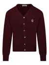 Dunst Crest-embroidered Cardigan In Red