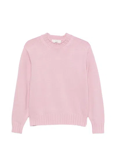 Dunst Crew Neck Long-sleeve Sweater In Pink