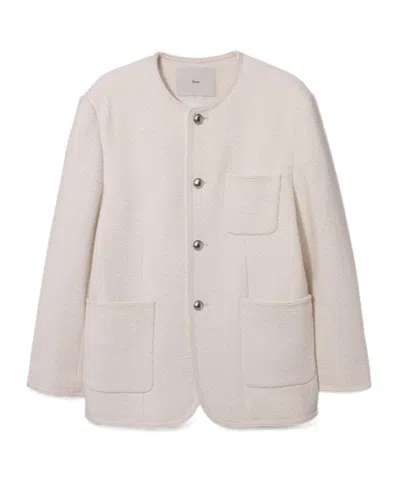 Dunst Crew Neck Pocket Jacket In Neutral