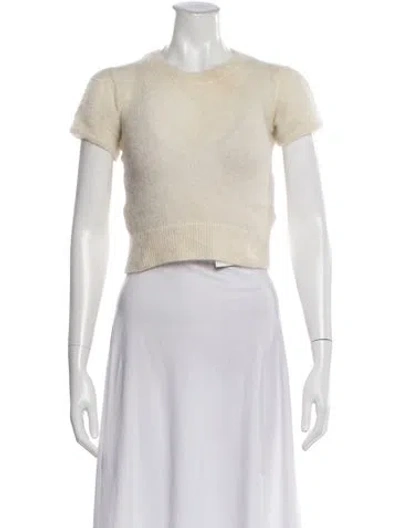 Pre-owned Dunst Crew Neck Short Sleeve Crop Top In Neutral